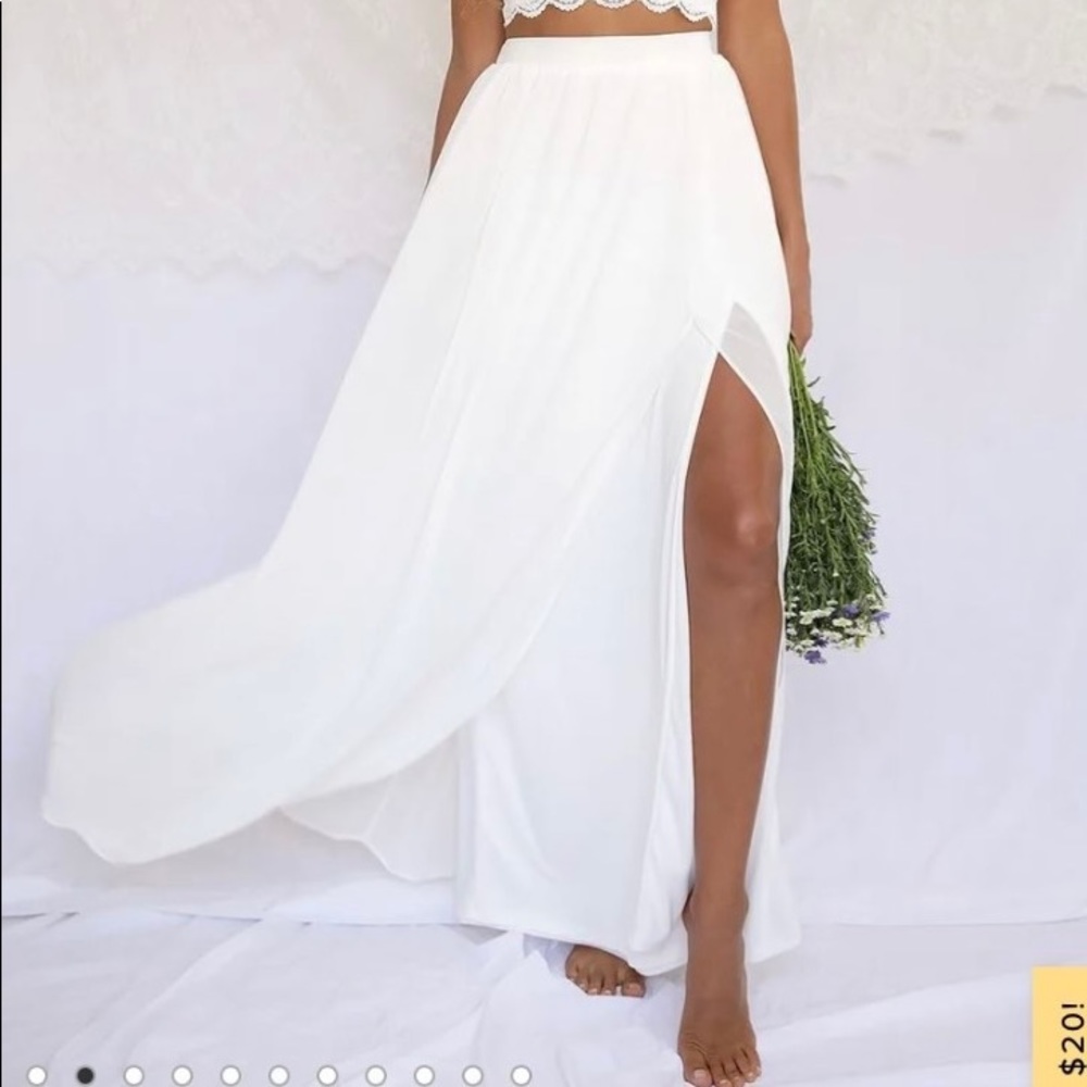 White 2 piece maxi set